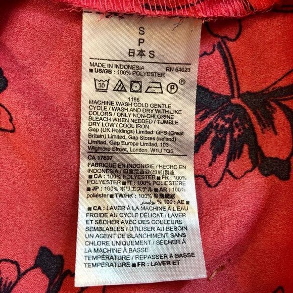 Gap Women’s Pink Poppy V-neck Blouse Size Small - Picture 10 of 11